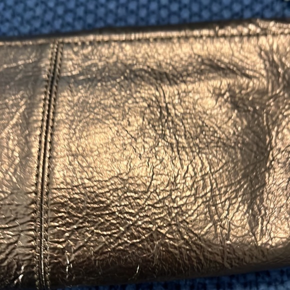 HOBO Int’l Alicia Bronze leather clutch w/chain strap small shoulder indie boho - Picture 10 of 11